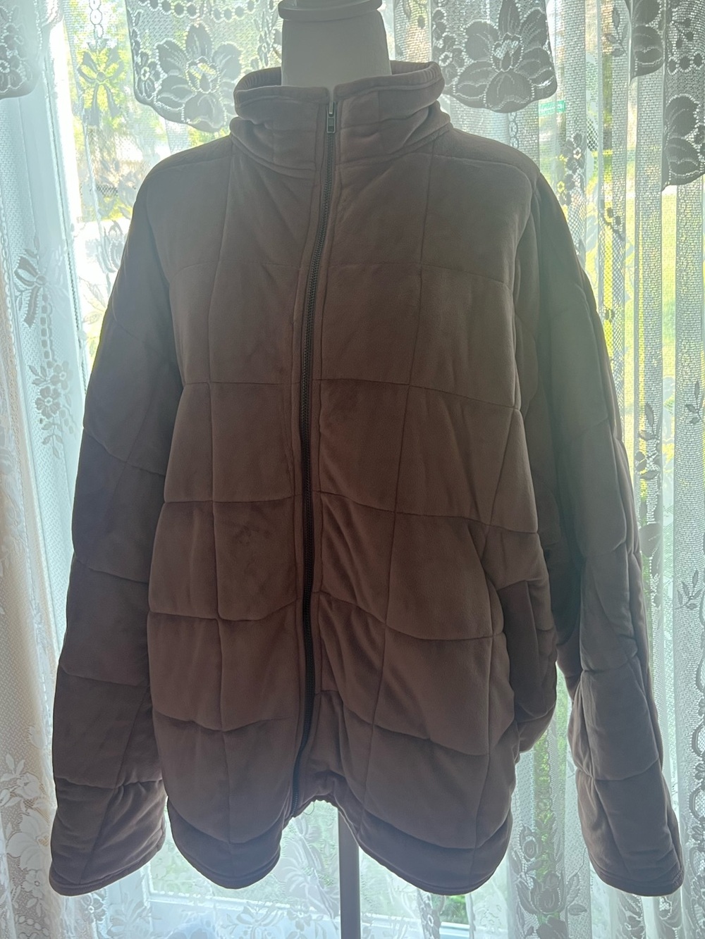 Plus Size Fashion Nova Quilted Plush Bomber Jacket in Mauve Pink